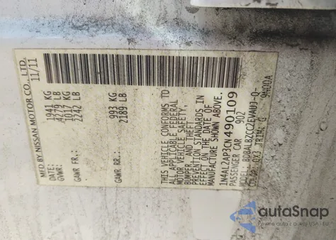 2012 Nissan Altima 2.5 S from USA, damaged, VIN 1N4AL2AP3CN490109